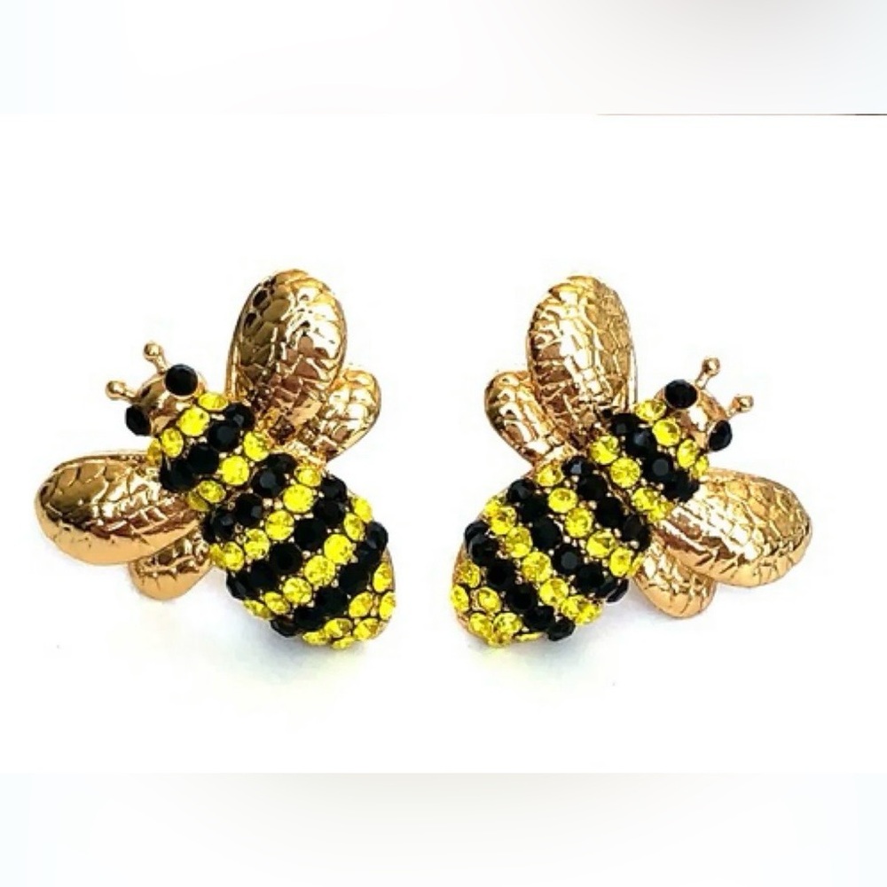 KATE SPADE 🐝 Picnic Perfect Pave’ Bee Stud Earrings NEW